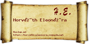 Horváth Eleonóra névjegykártya